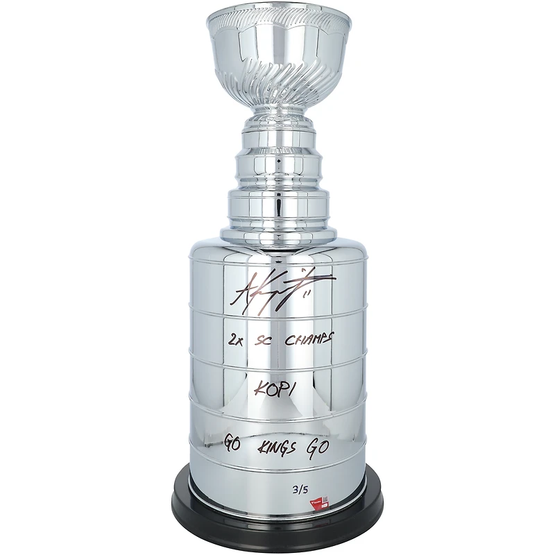 Anze Kopitar Los Angeles Kings Autographed 2' Replica Stanley Cup with Multiple Inscriptions