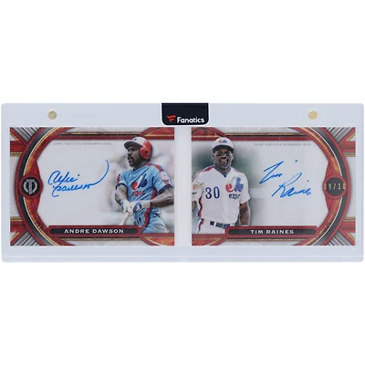 Andre Dawson & Tim Raines Montreal Expos Autographed 2023 Topps Tribute Tribute Tandems Booklet Red #TTBA-DR #9/10 Card