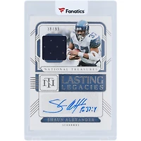Shaun Alexander Seattle Seahawks Autographed 2024 Panini National Treasures Lasting Legacies Jersey Relic #LL-SAR #38/99 Card