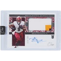 Brian Robinson Jr. Washington Commanders Autographed 2022 Panini One Rookie Patch Jersey 3 Color Relic #28 #18/199 Rookie Card