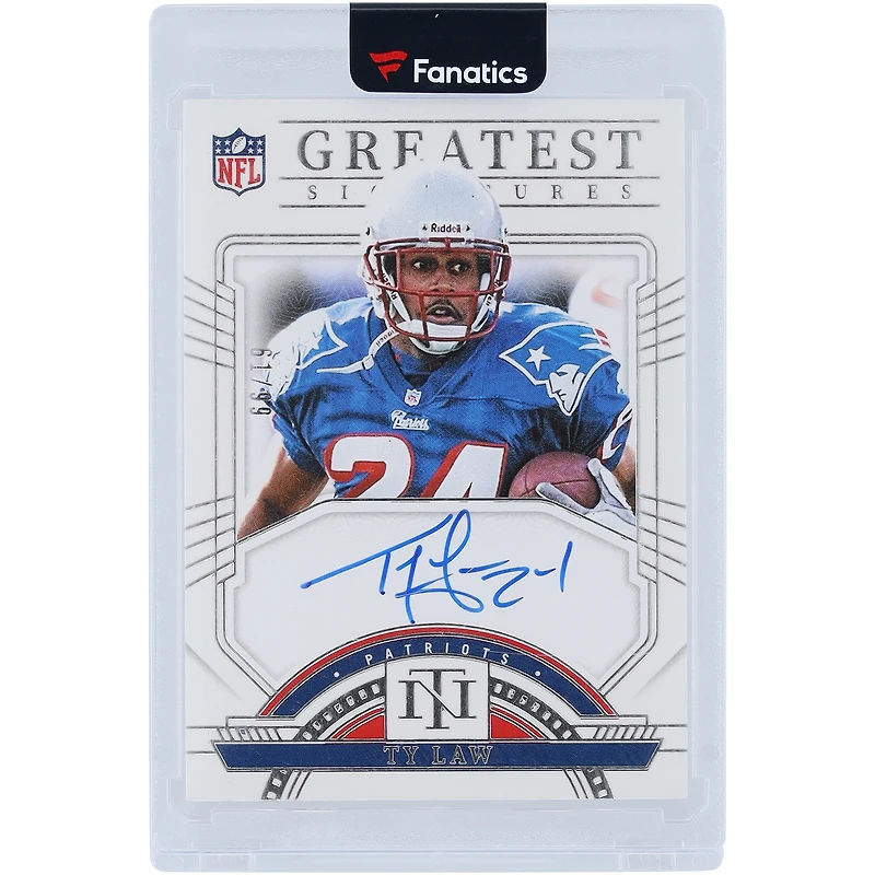 Ty Law New England Patriots Autographed 2023 Panini National Treasures Greatest Signatures #GS-TLA #61/99 Card