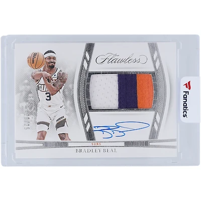 Bradley Beal Phoenix Suns Autographed 2023-24 Panini Flawless Tri-Color Jersey Relic #HPA-BBP #20/25 Card