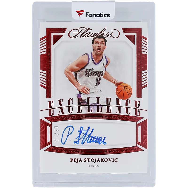 Peja Stojakovic Sacramento Kings Autographed 2022-23 Panini Flawless Excellence Signatures Ruby #ES-PJS #7/15 Card