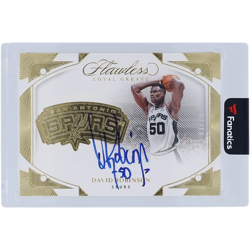 David Robinson San Antonio Spurs Autographed 2023-24 Panini Flawless Loyal Greats Gold #FLG-DRO #9/10 Card