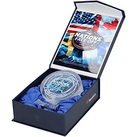 Adrian Kempe Los Angeles Kings Autographed 4 Nations Face-Off Crystal Puck - Filled with Ice from the 4 Nations Face-Off