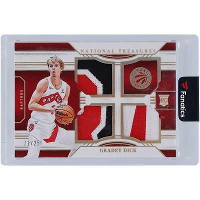 Gradey Dick Toronto Raptors 2023-24 Panini National Treasures Rookie Triple Material Tri-Color Relic #RTM-DIC #21/25 Rookie Card