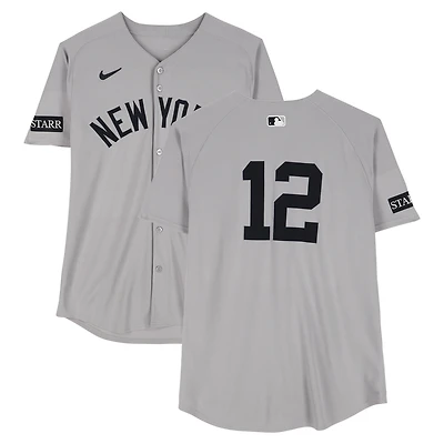 Trent Grisham New York Yankees Game-Used #12 Gray Nike Jersey vs. Toronto Blue Jays on October 4, 2025 - ALDS Game 1