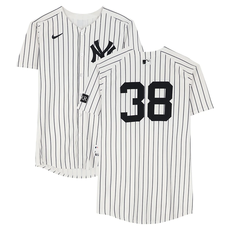 Devin Williams New York Yankees Game-Used #38 White Pinstripe Nike Jersey vs. Toronto Blue Jays on October 8, 2025 - ALDS Game 4