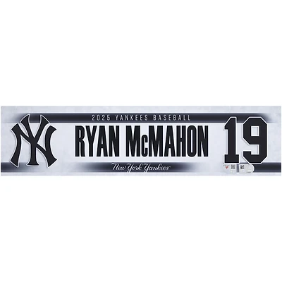Ryan McMahon New York Yankees Player-Issued #19 Nameplate from the 2025 MLB Season