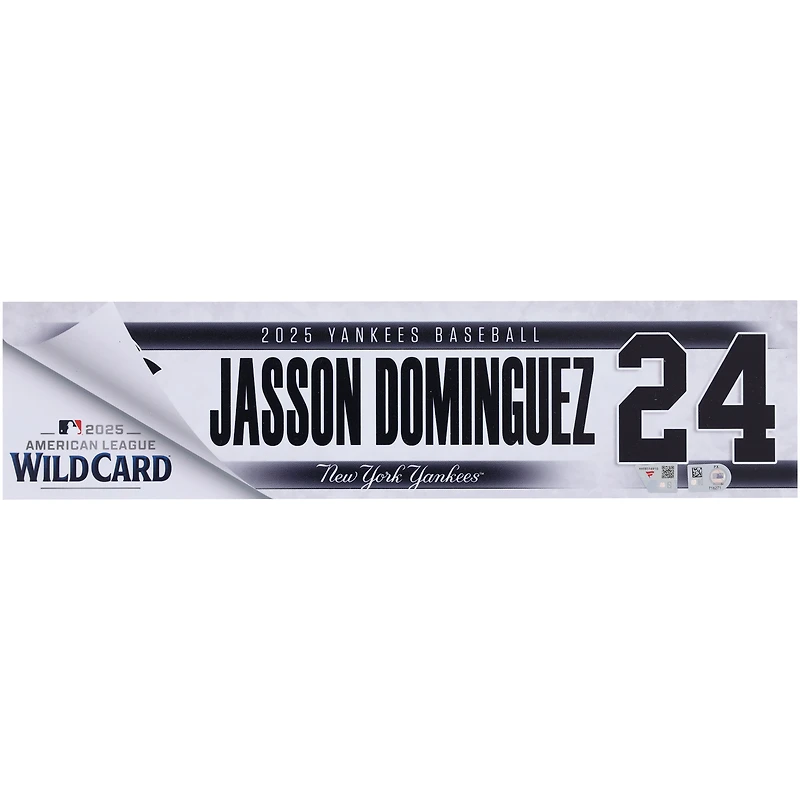 Jasson Domínguez New York Yankees Player-Issued #24 Nameplate from 2025 Wild Card Series vs. Boston Red Sox