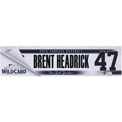 Brent Headrick New York Yankees Player-Issued #47 Nameplate from 2025 Wild Card Series vs. Boston Red Sox