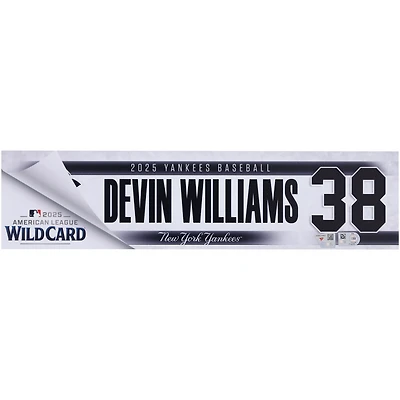 Devin Williams New York Yankees Player-Issued #38 Nameplate from 2025 Wild Card Series vs. Boston Red Sox