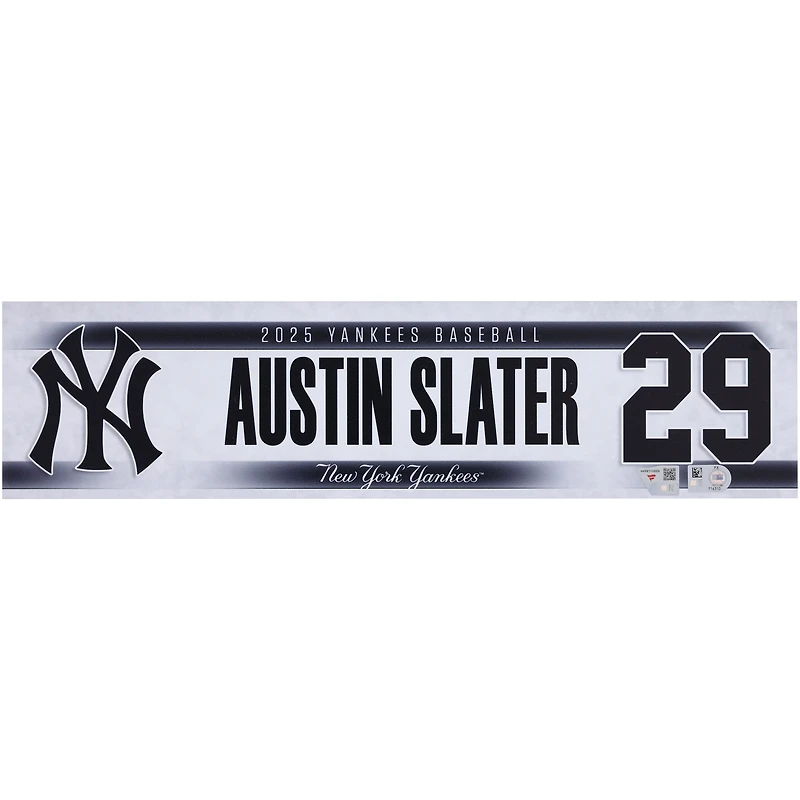 Austin Slater New York Yankees Player-Issued #29 Nameplate from the 2025 MLB Season