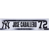 Jose Caballero New York Yankees Player-Issued #72 Nameplate from the 2025 MLB Season
