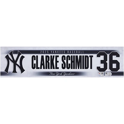 Clarke Schmidt New York Yankees Player-Issued #36 Nameplate from the 2025 MLB Season
