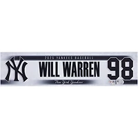 Will Warren New York Yankees Player-Issued #98 Nameplate from the 2025 MLB Season