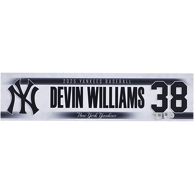 Devin Williams New York Yankees Player-Issued #38 Nameplate from the 2025 MLB Season