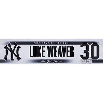Luke Weaver New York Yankees Player-Issued #30 Nameplate from the 2025 MLB Season