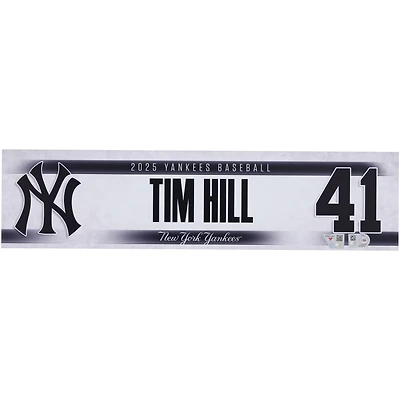 Tim Hill New York Yankees Player-Issued #41 Nameplate from the 2025 MLB Season