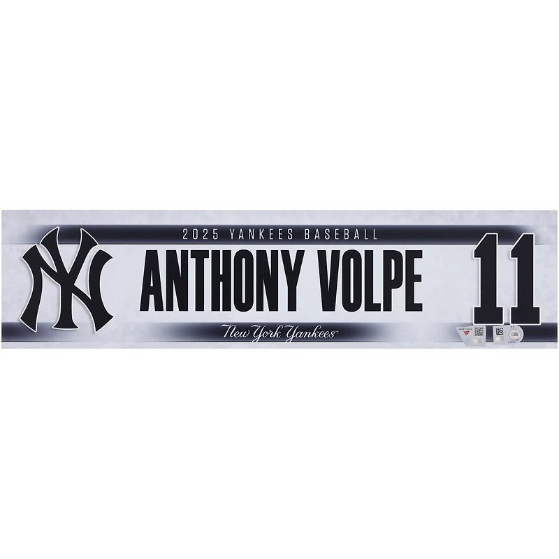 Anthony Volpe New York Yankees Player-Issued #11 Nameplate from the 2025 MLB Season