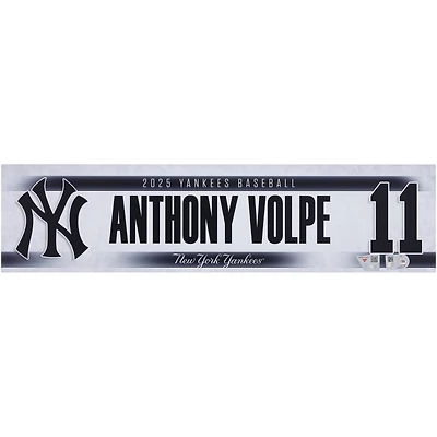 Anthony Volpe New York Yankees Player-Issued #11 Nameplate from the 2025 MLB Season