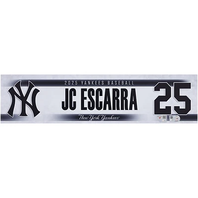 J.C. Escarra New York Yankees Player-Issued #25 Nameplate from the 2025 MLB Season