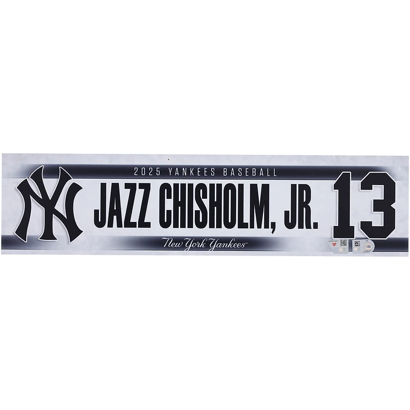 Jazz Chisholm Jr. New York Yankees Player-Issued #13 Nameplate from the 2025 MLB Season