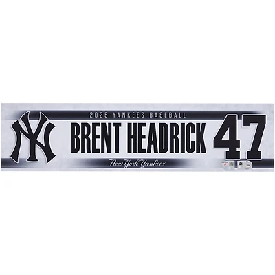 Brent Headrick New York Yankees Player-Issued #47 Nameplate from the 2025 MLB Season