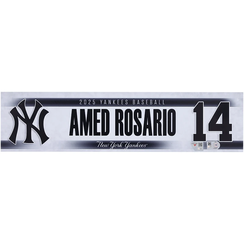 Amed Rosario New York Yankees Player-Issued #14 Nameplate from the 2025 MLB Season
