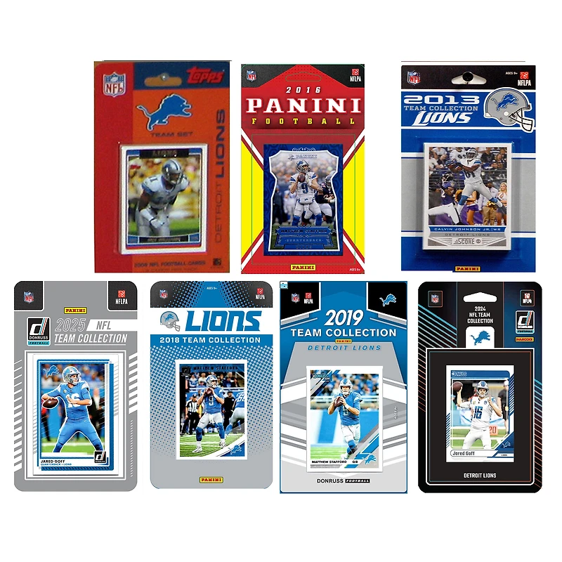 Detroit Lions Multi-Year Trading Cards Sets