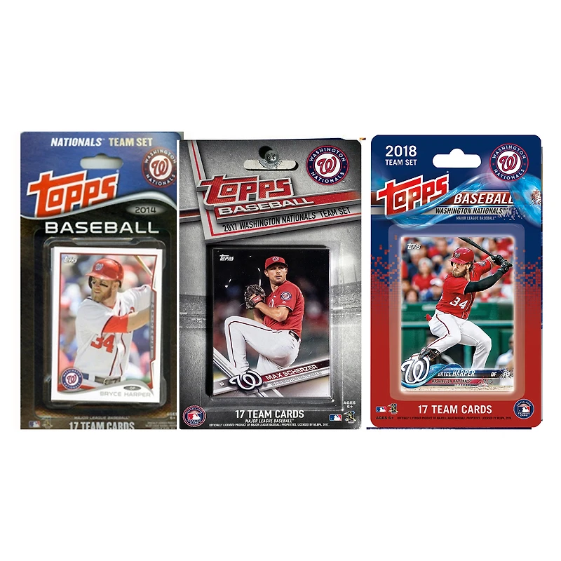 Washington Nationals Multi-Year Trading Cards Sets
