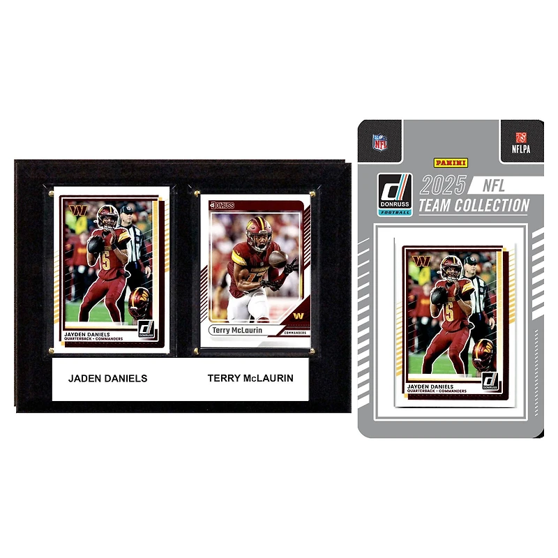 Washington Commanders 6" x 8" Player Plaque & 2025 Team Trading Card Set