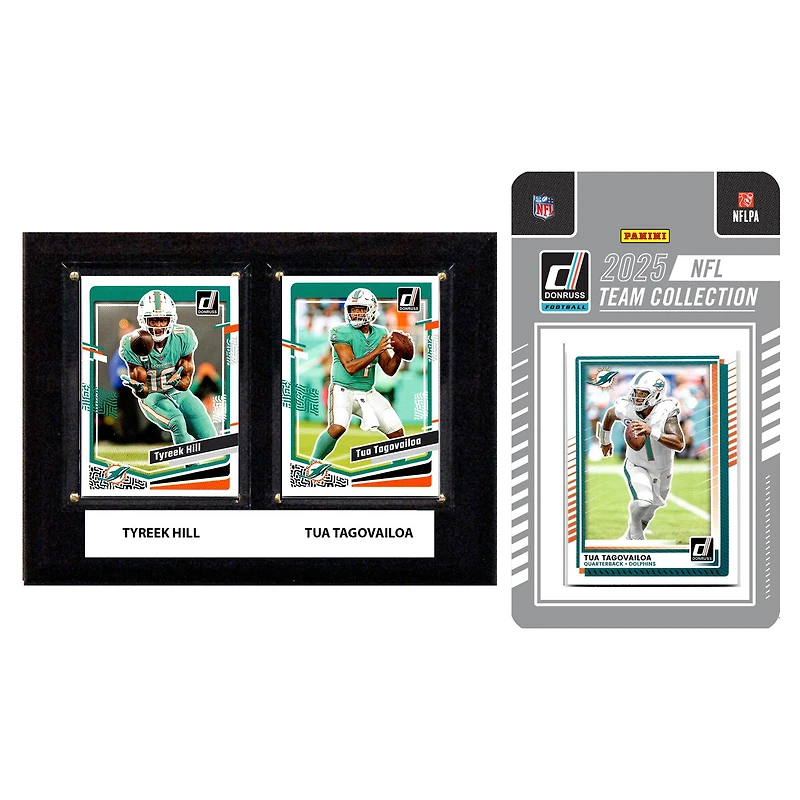 Miami Dolphins 6" x 8" Player Plaque & 2025 Team Trading Card Set