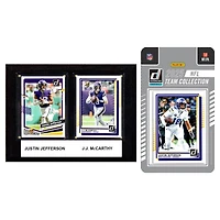 Minnesota Vikings 6" x 8" Player Plaque & 2025 Team Trading Card Set