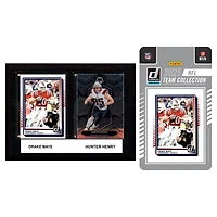 New England Patriots 6" x 8" Player Plaque & 2025 Team Trading Card Set