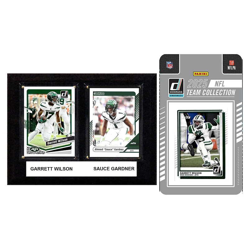 New York Jets 6" x 8" Player Plaque & 2025 Team Trading Card Set