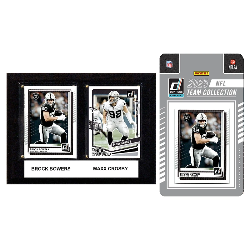 Las Vegas Raiders 6" x 8" Player Plaque & 2025 Team Trading Card Set