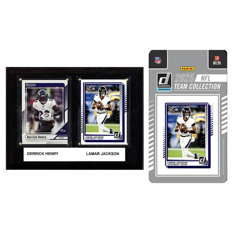 Baltimore Ravens 6" x 8" Player Plaque & 2025 Team Trading Card Set