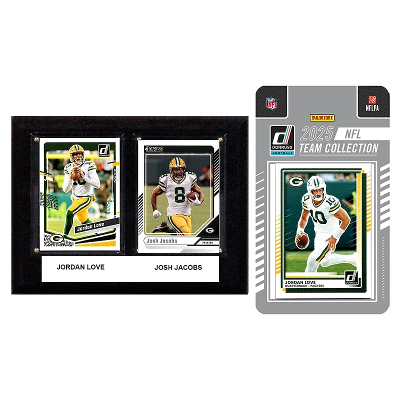 Green Bay Packers 6" x 8" Player Plaque & 2025 Team Trading Card Set