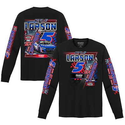 Men's Hendrick Motorsports Team Collection Black Kyle Larson Two-Time NASCAR Cup Series Champion Long Sleeve T-Shirt