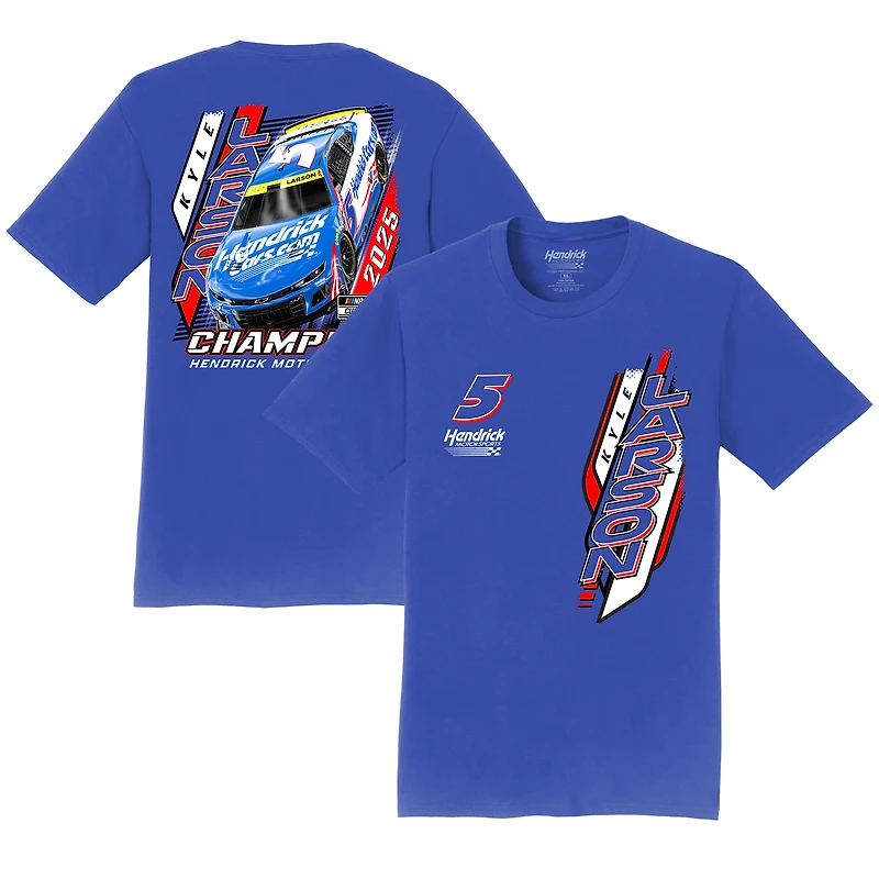 Men's Hendrick Motorsports Team Collection Royal Kyle Larson 2025 NASCAR Cup Series Champion Car T-Shirt