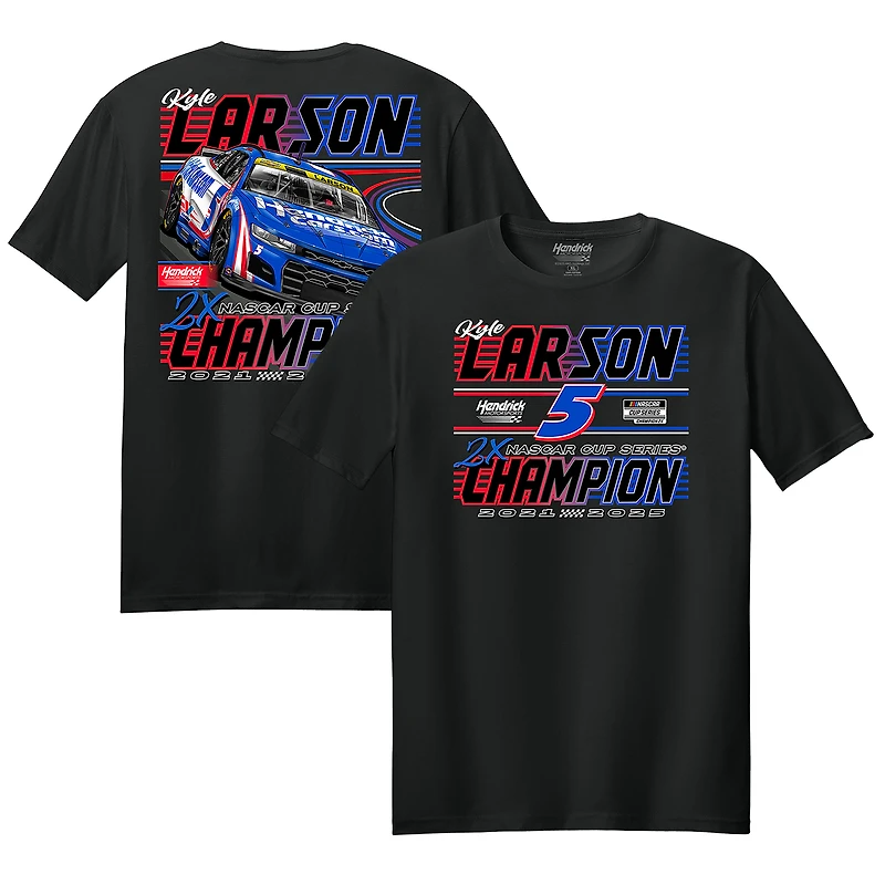Men's Hendrick Motorsports Team Collection Black Kyle Larson Two-Time NASCAR Cup Series Champion Car T-Shirt
