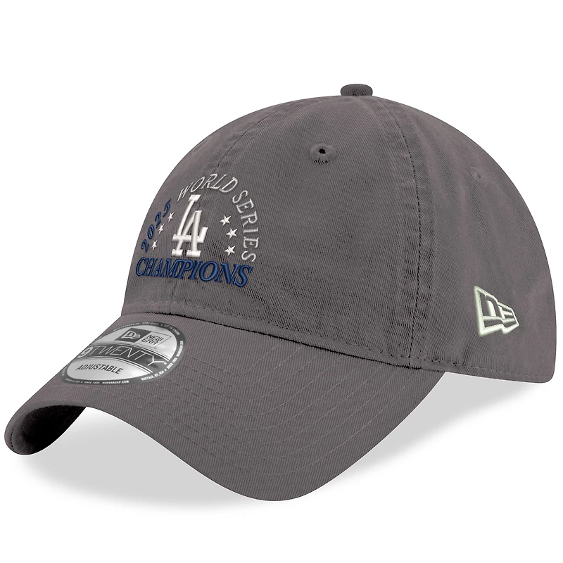Men's New Era Gray Los Angeles Dodgers 2025 World Series Champions 9TWENTY Adjustable Hat