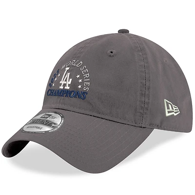Men's New Era Gray Los Angeles Dodgers 2025 World Series Champions 9TWENTY Adjustable Hat