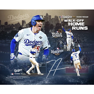 Freddie Freeman Los Angeles Dodgers Autographed 8" x 10" 2024 & 2025 World Series Walk-Off Home Run Collage Photograph