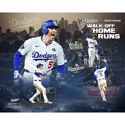 Freddie Freeman Los Angeles Dodgers Unsigned 2024 & 2025 World Series Walk-Off Home Run Collage Photograph