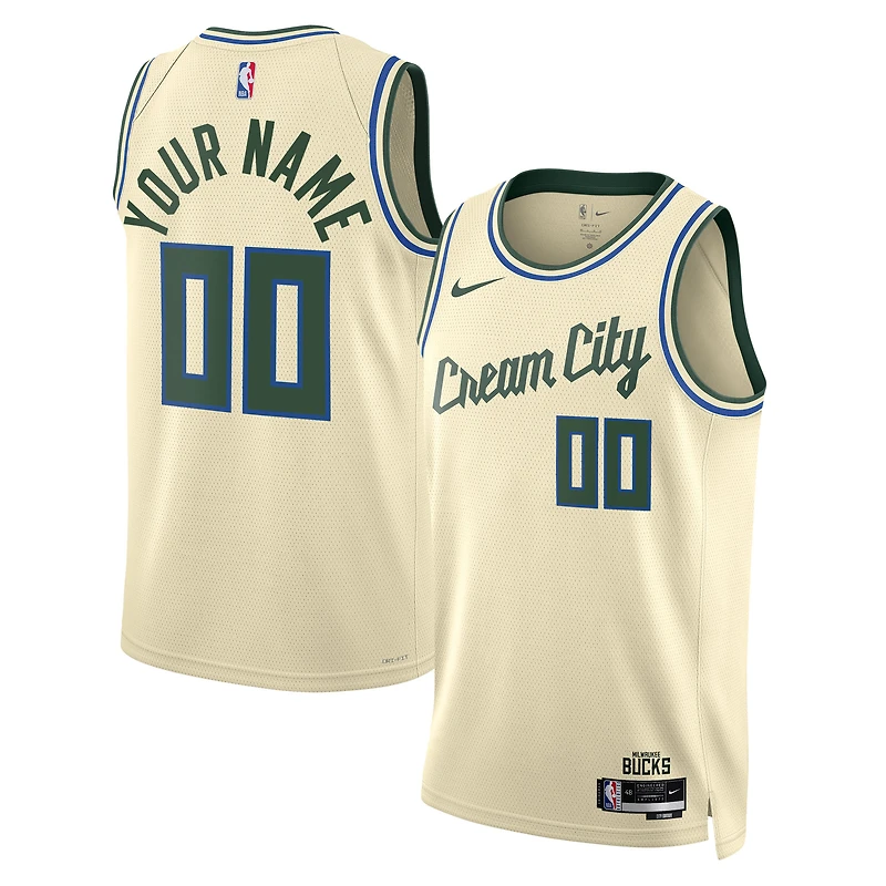 Unisex Nike Cream Milwaukee Bucks 2025/26 City Edition Swingman Custom Jersey