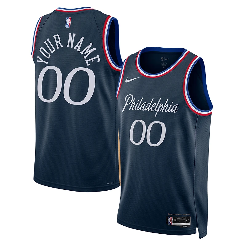 Unisex Nike Navy Philadelphia 76ers 2025/26 City Edition Swingman Custom Jersey