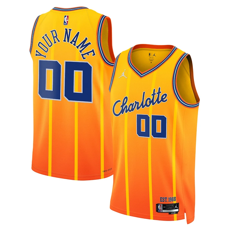 Unisex Jordan Brand Orange Charlotte Hornets 2025/26 City Edition Swingman Custom Jersey