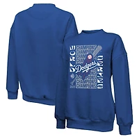 Women's Majestic Threads  Royal Los Angeles Dodgers 2025 World Series Champions Aura Classic Tri-Blend Sweatshirt
